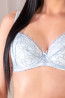 Koronkowy biustonosz push-up wykonany w kolorze niebieskim marki Barbra.