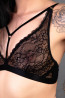 Zmysłowy, czarny biustonosz z paskiem, braletka. MIękka koronka.