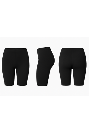 Leggings L100 – cotton biker shorts 1/4 black, non see-through