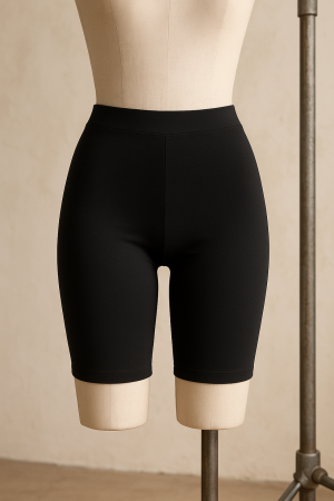 Leggings L100 – cotton biker shorts 1/4 black, non see-through