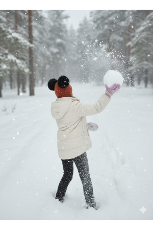 Winter Set “Bear” – Hat with Pom-Poms & Neck Warmer | Kids Warm Set