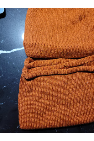 Komplet zimowy „Miś” – czapka z pomponami + komin | Zestaw dziecięcy