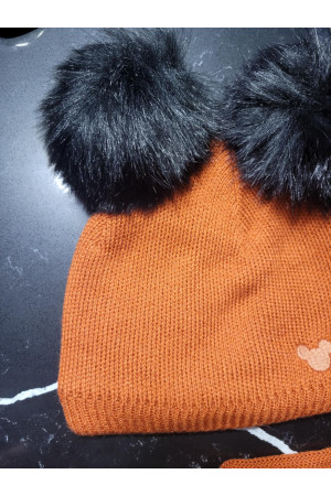 Winter Set “Bear” – Hat with Pom-Poms & Neck Warmer | Kids Warm Set