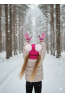 “Bear” Winter Set – Hat with Pom-Poms & Powder Pink Neck Warmer | Kids Winter Accessories
