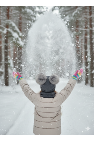 “Bear” Winter Set Graphite with Light Grey Pom-Poms