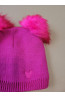 “Bear” Winter Set – Hat with Pom-Poms & Raspberry Pink Neck Warmer | Kids Winter Accessories