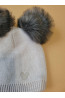 “Bear” Winter Set – Hat with Pom-Poms & Light Grey Neck Warmer.