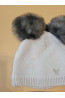 “Bear” Winter Set – Hat with Pom-Poms & Light Grey Neck Warmer.