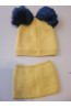 “Bear” Winter Set Mustard with Black Pom-Poms