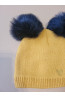 “Bear” Winter Set Mustard with Black Pom-Poms