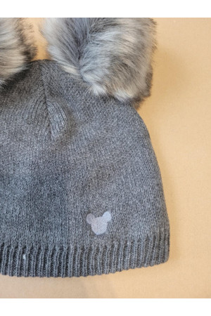 “Bear” Winter Set Graphite with Light Grey Pom-Poms
