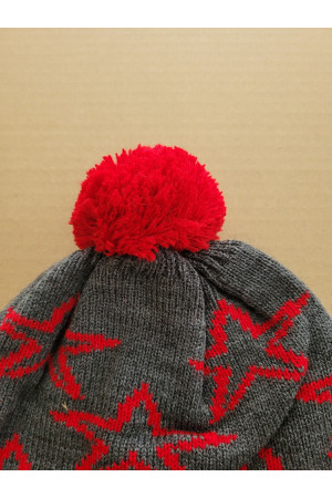 Boys’ Winter Hat Graphite & Red – Sport Style and Warmth