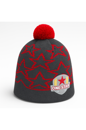 Boys’ Winter Hat Graphite & Red – Sport Style and Warmth