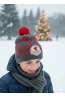 Boys’ Winter Hat Graphite & Red – Sport Style and Warmth