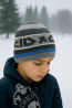 Boys’ Winter Hat Graphite & Blue – Sporty and Warm