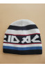 Boys’ Winter Hat – Navy, Grey, Red & Blue Stripes