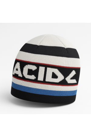 Boys’ Winter Hat – Navy, Grey, Red & Blue Stripes