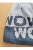 Boys’ Winter Hat “WOW” – Light Blue & Graphite