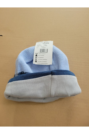 Boys’ Winter Hat “WOW” – Light Blue & Graphite