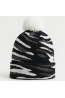 Boys’ Winter Hat with Pom-Pom – Black & White Camo Pattern