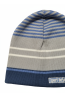Czapka chłopięca sportowa – szaro-niebieska w paski.