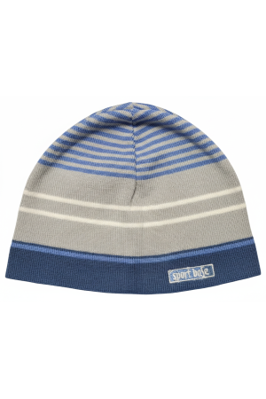 Boys’ Sporty Knit Hat – Grey & Blue Striped