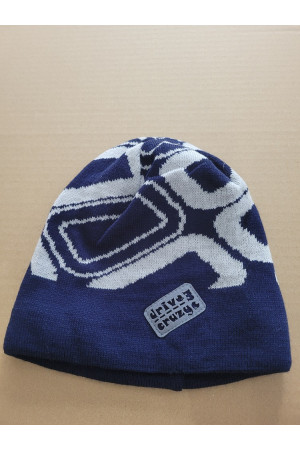 Boys’ Knit Hat – Navy & Grey with “Driver Crazy” Patch