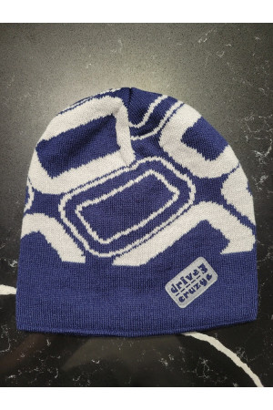 Boys’ Knit Hat – Navy & Grey with “Driver Crazy” Patch