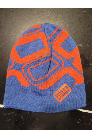Boys’ Knit Hat – Blue & Orange with “Driver Crazy” Patch