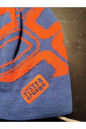 Boys’ Knit Hat – Blue & Orange with “Driver Crazy” Patch