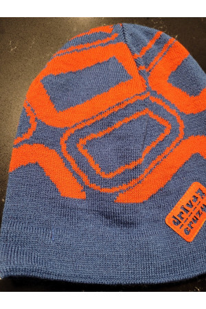 Boys’ Knit Hat – Blue & Orange with “Driver Crazy” Patch
