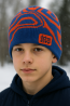 Boys’ Knit Hat – Blue & Orange with “Driver Crazy” Patch