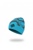 Boys’ Knit Hat – Turquoise & Grey with “Driver Crazy” Patch