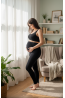 Maternity Leggings – Black with Over-Bump Band, Comfort for Every Day