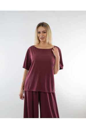 Burgundy Women's Co-ord Set – Top & Trousers | DOREDO