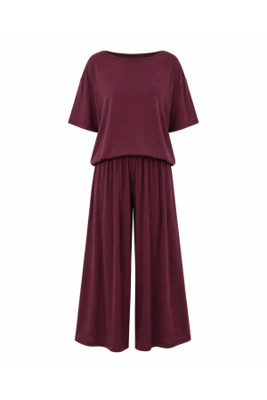 Burgundy Women's Co-ord Set – Top & Trousers | DOREDO