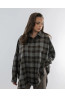 Oversized Women's Shirt in Green Check | DOREDO