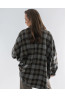 Oversized Women's Shirt in Green Check | DOREDO