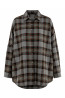 Oversized Women's Shirt in Green Check | DOREDO