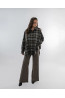 Oversized Women's Shirt in Green Check | DOREDO