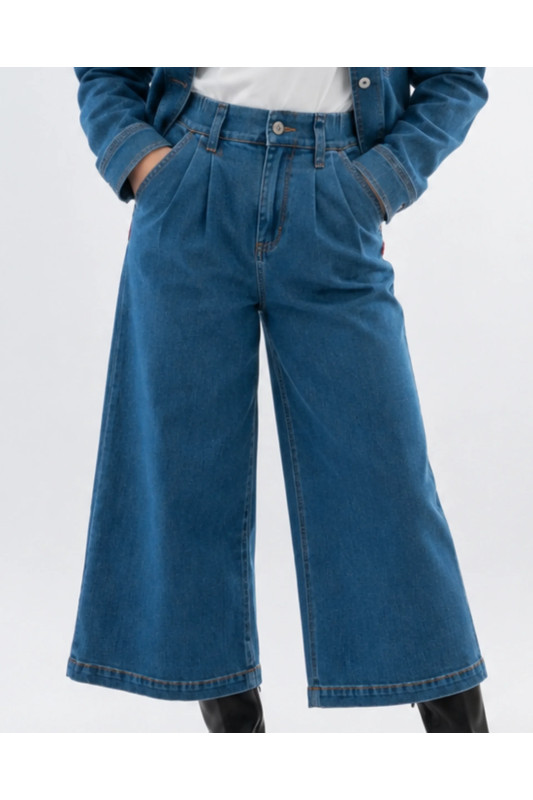 DOREDO Premium Denim Culotte Trousers