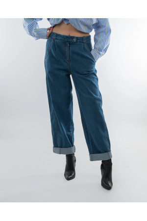 DOREDO Premium Jeans with Turn-Up Hem