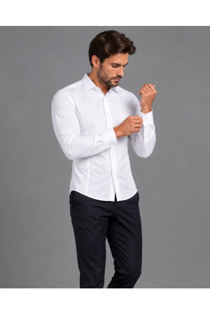 DOREDO White Slim-Fit Men's Shirt PREMIUM