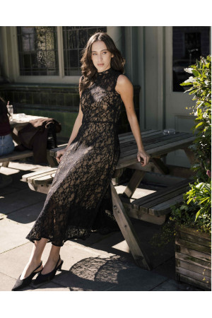 Black Lace Evening Dress – DOREDO