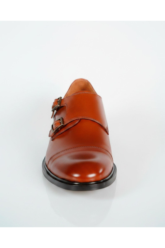 Brązowe buty skórzane Monaco Double Monk | DOREDO