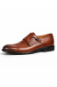Brązowe buty skórzane Monaco Double Monk | DOREDO