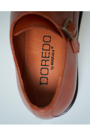 Brązowe buty skórzane Monaco Double Monk | DOREDO