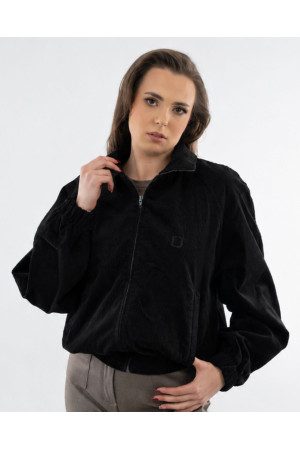 Black Premium Corduroy Women's Jacket | DOREDO