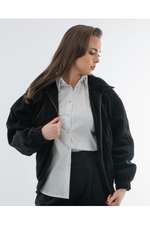 Black Premium Corduroy Women's Jacket | DOREDO