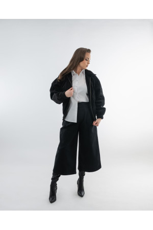 Black Premium Corduroy Women's Jacket | DOREDO